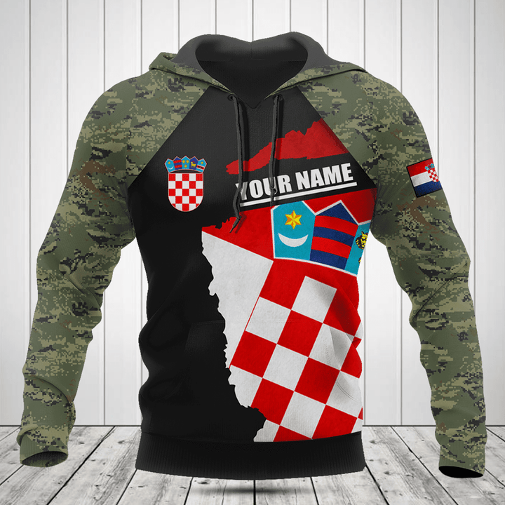 Customize Croatia Coat Of Arms Camouflage Shirts