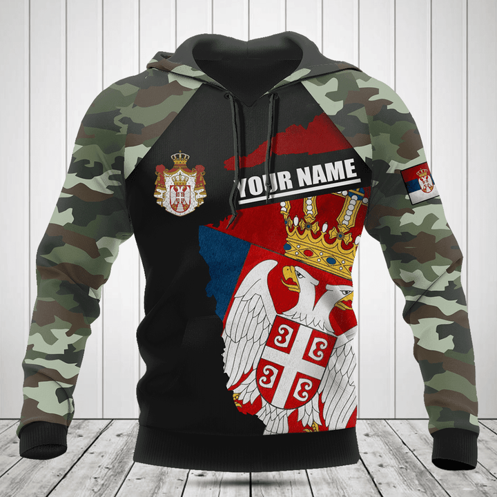 Customize Serbia Coat Of Arms Camouflage Shirts