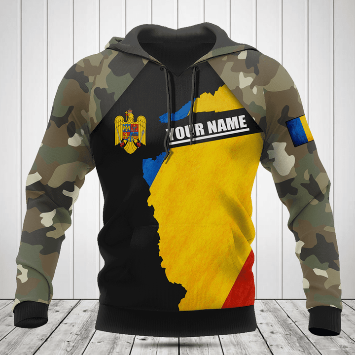 Customize Romania Coat Of Arms Camouflage Shirts
