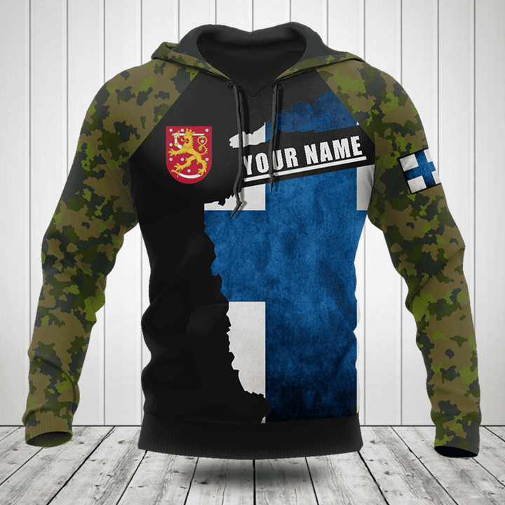 Customize Finland Coat Of Arms Camouflage Shirts