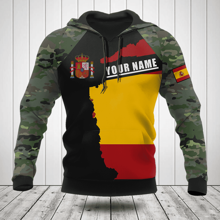 Customize Spain Coat Of Arms Camouflage Shirts