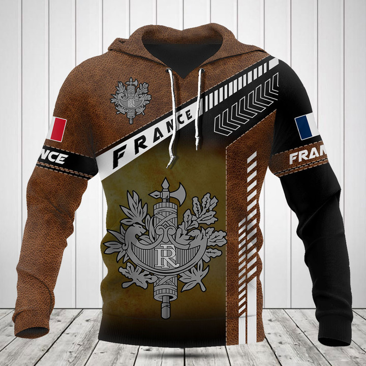 France Coat Of Arms Leather Speed Style Shirts
