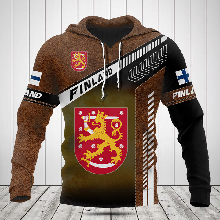 Finland Coat Of Arms Leather Speed Style Shirts