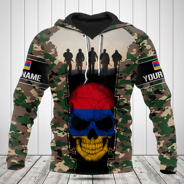 Customize Armenia 3D Skull Flag Camouflage Shirts