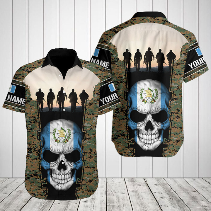 Customize Guatemala 3D Skull Flag Camouflage Shirts