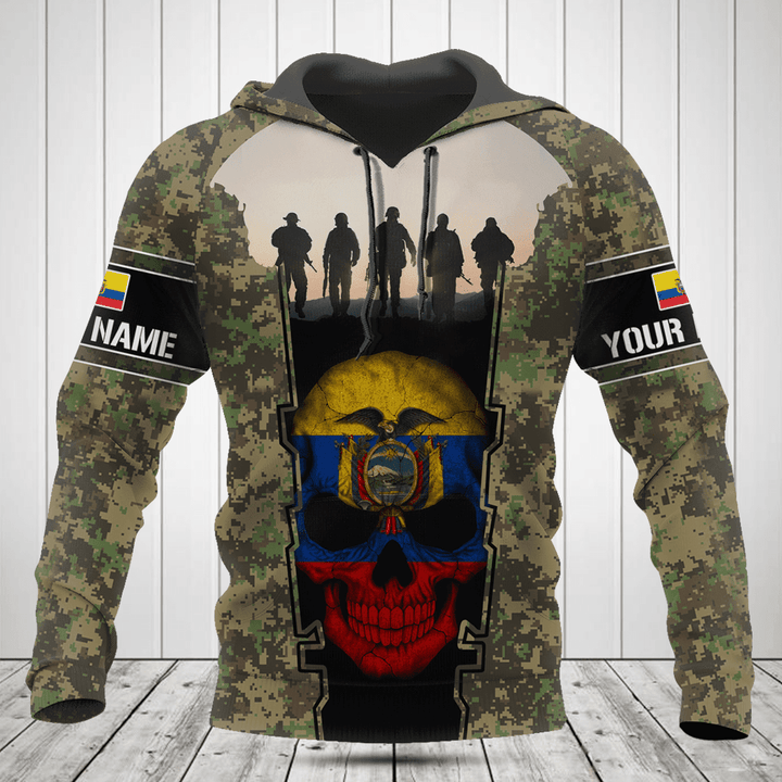 Customize Ecuador 3D Skull Flag Camouflage Shirts