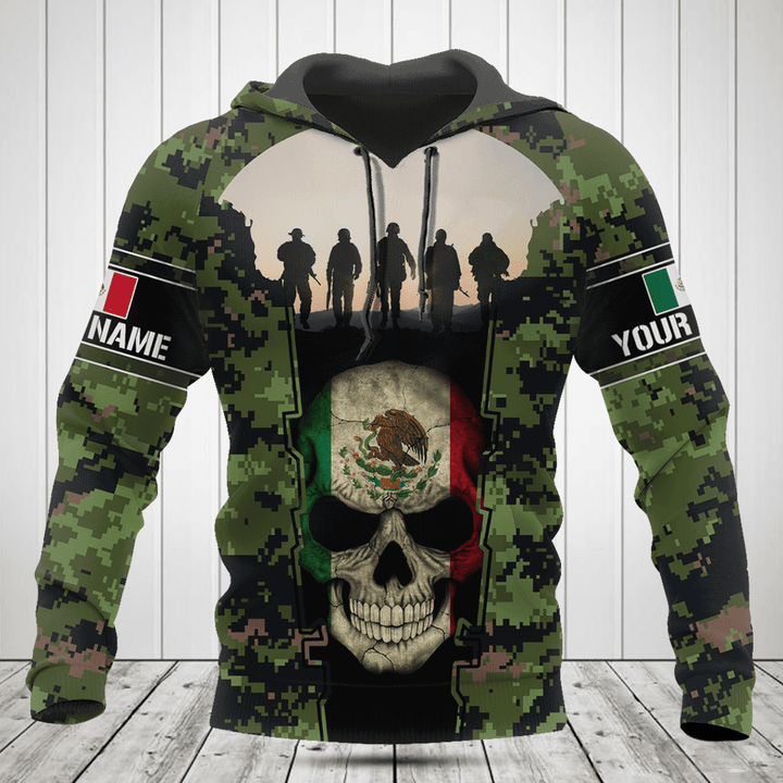 Customize Mexico 3D Skull Flag Camouflage Shirts