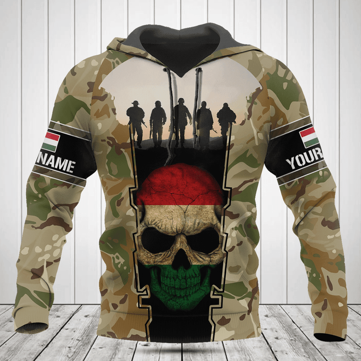 Customize Hungary 3D Skull Flag Camouflage Shirts