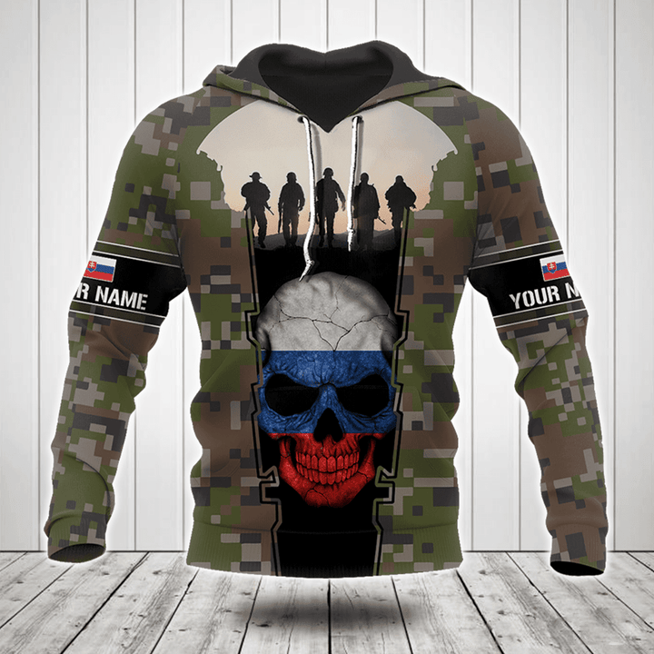 Customize Slovakia 3D Skull Flag Camouflage Shirts