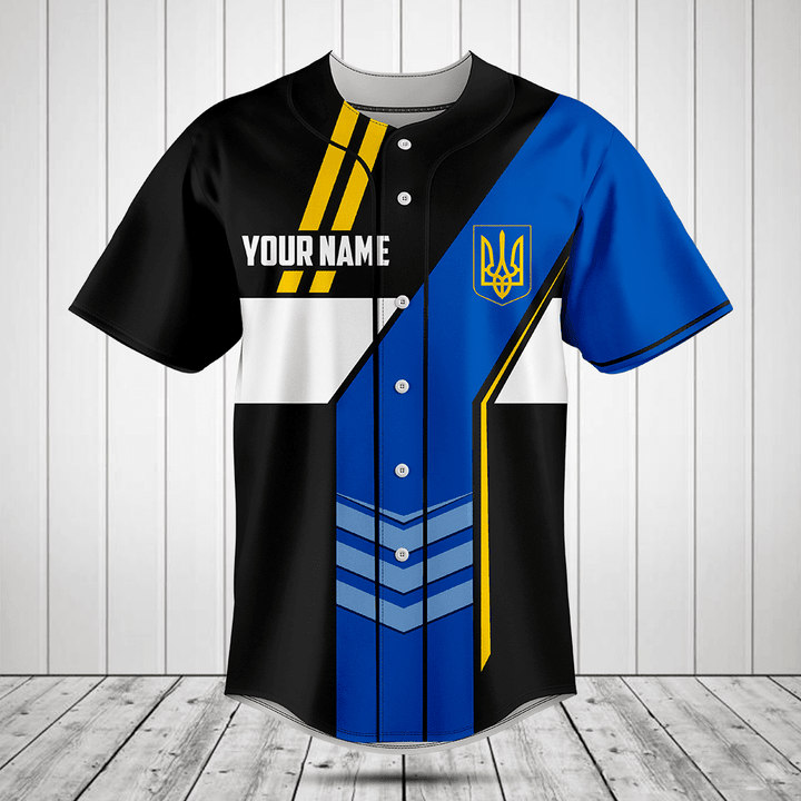 Customize Ukraine Flag Speed Style Baseball Jersey Shirt