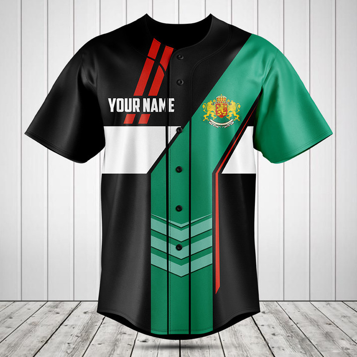 Customize Bulgaria Flag Speed Style Baseball Jersey Shirt
