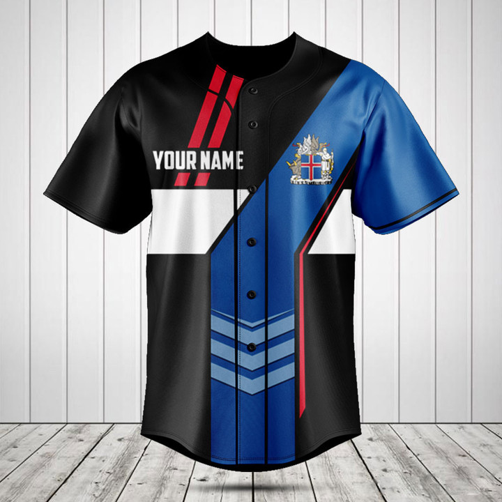 Customize Iceland Flag Speed Style Baseball Jersey Shirt