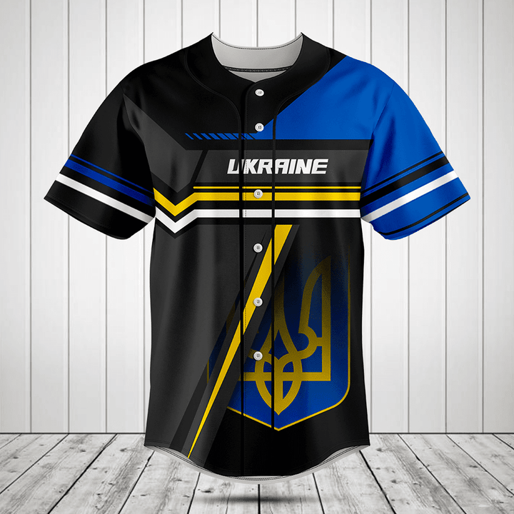 Customize Ukraine Coat Of Arms 3D Baseball Jersey Shirt