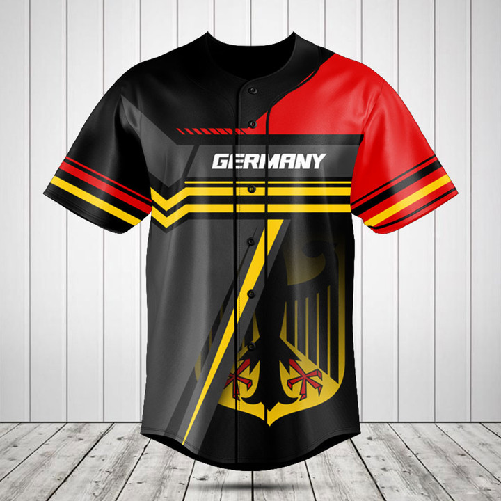 Customize Germany Coat Of Arms 3D Baseball Jersey Shirt