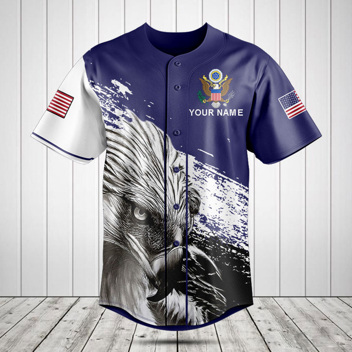 Customize United States Coat Of Arms Eagle Baseball Jersey Shirt