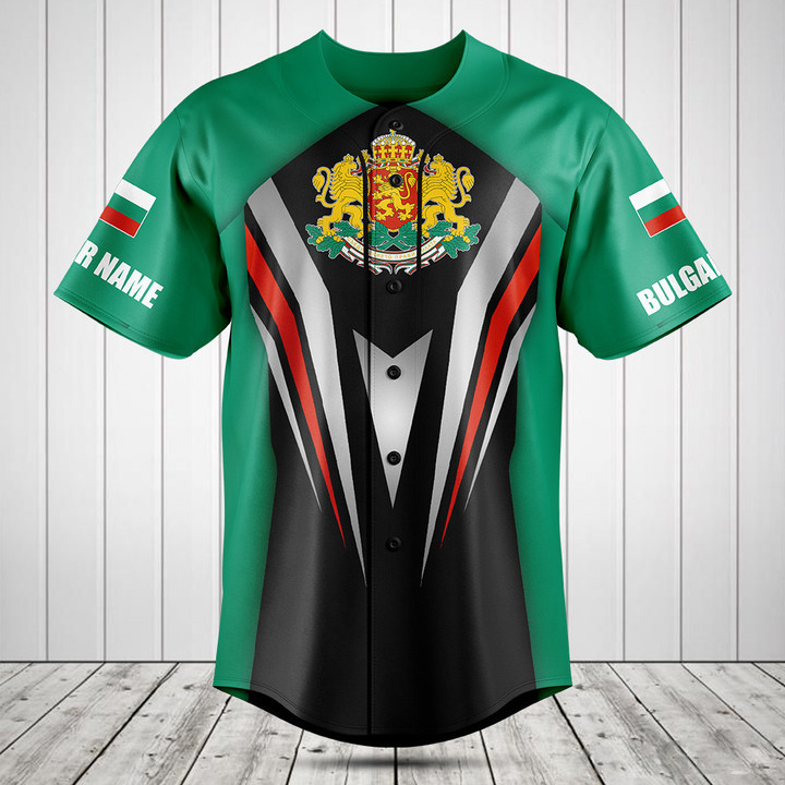 Customize Bulgaria Flag Arrow Baseball Jersey Shirt