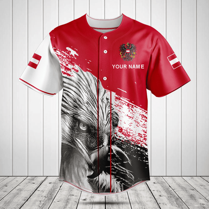 Customize Austria Coat Of Arms Eagle Baseball Jersey Shirt