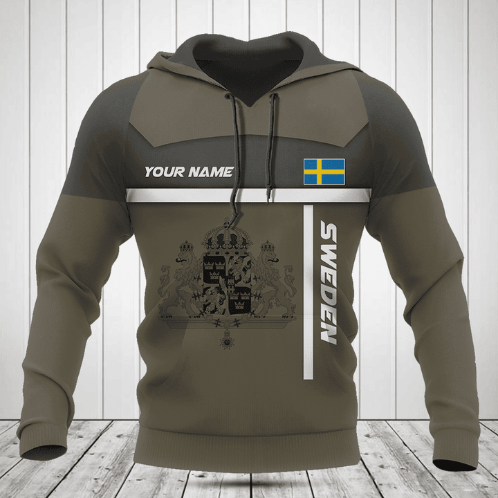 Customize Sweden Coat Of Arms Olive Green Shirts