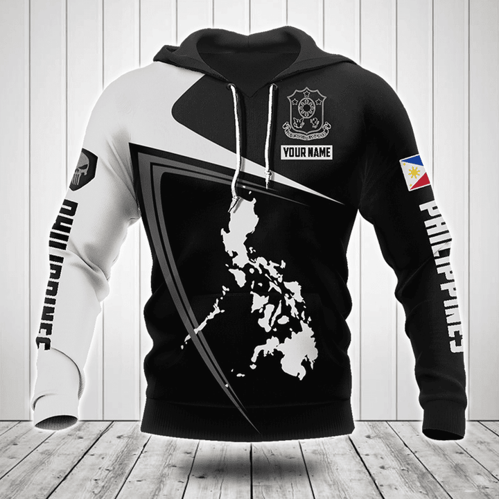 Customize Philippines Map Black And White Shirts