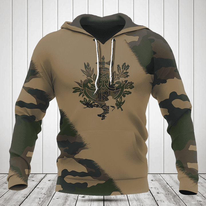 France Coat Of Arms Camo Shirts