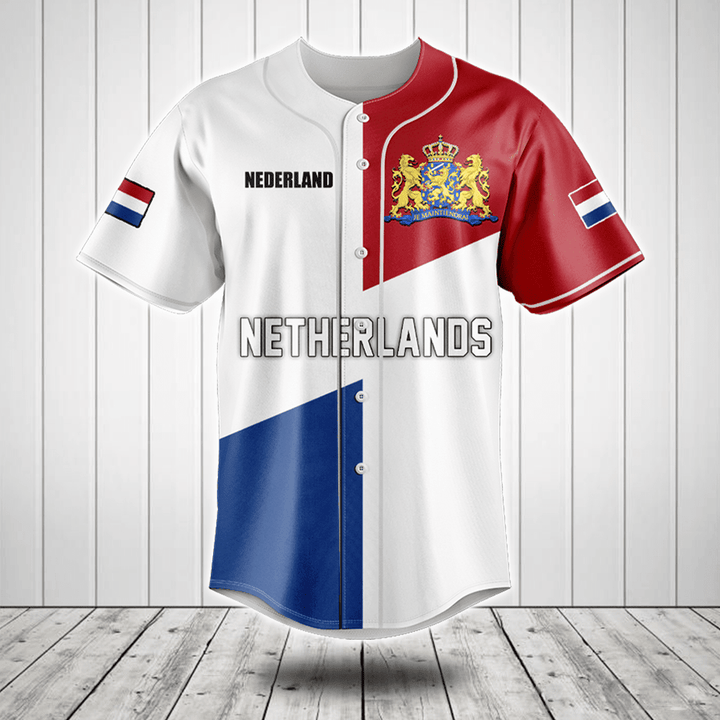 Netherlands Flag Baseball Jersey Shirt