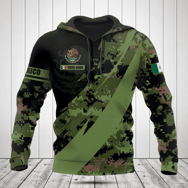 Customize Mexico Coat Of Arms Camo Fire Style Shirts