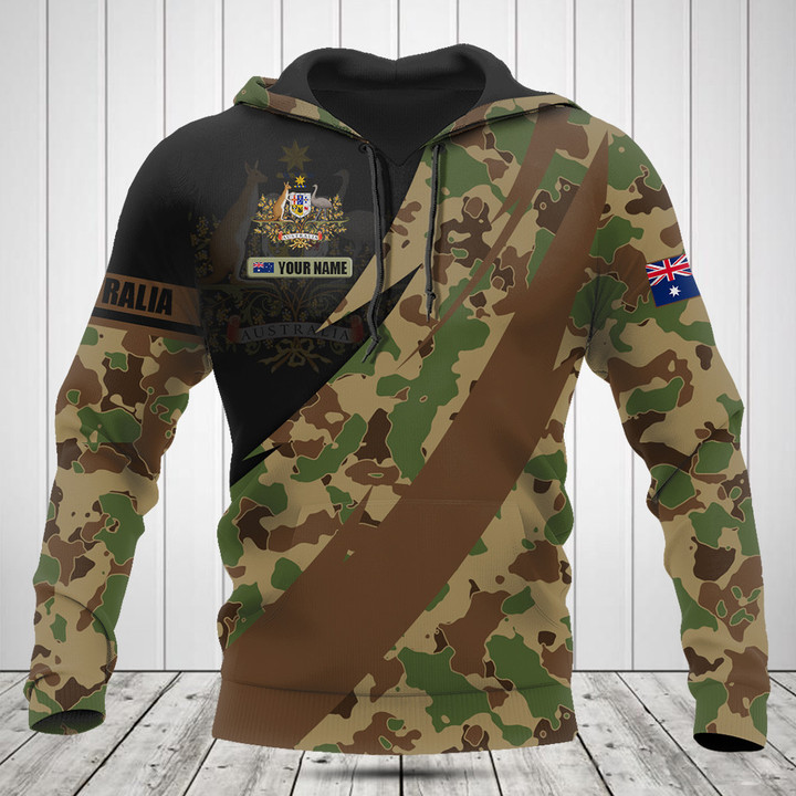 Customize Australia Coat Of Arms Camo Fire Style Shirts