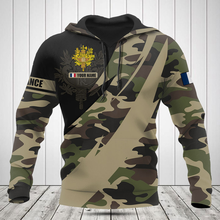 Customize France Coat Of Arms Camo v2 Fire Style Shirts