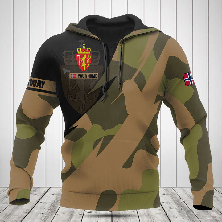 Customize Norway Coat Of Arms Camo Fire Style Shirts