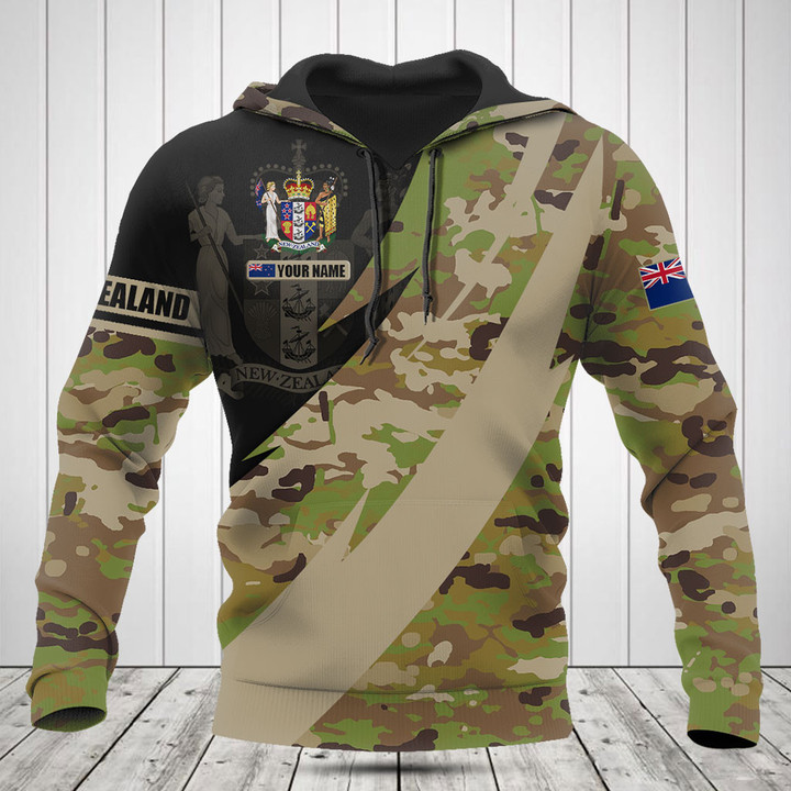 Customize New Zealand Coat Of Arms Camo Fire Style Shirts