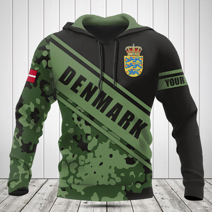 Customize Denmark Coat Of Arms Camouflage 3D Shirts