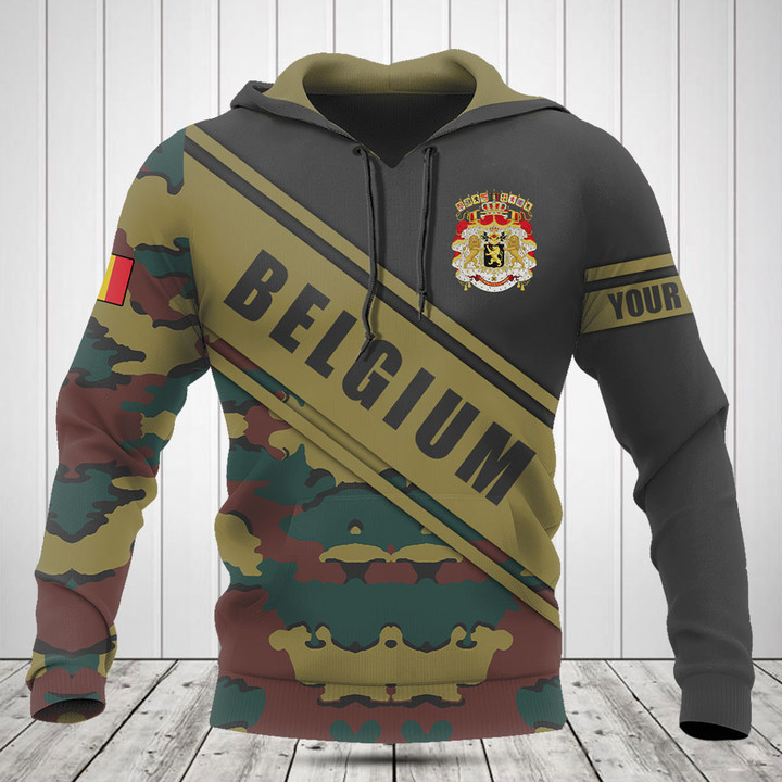 Customize Belgium Coat Of Arms Camouflage 3D Shirts