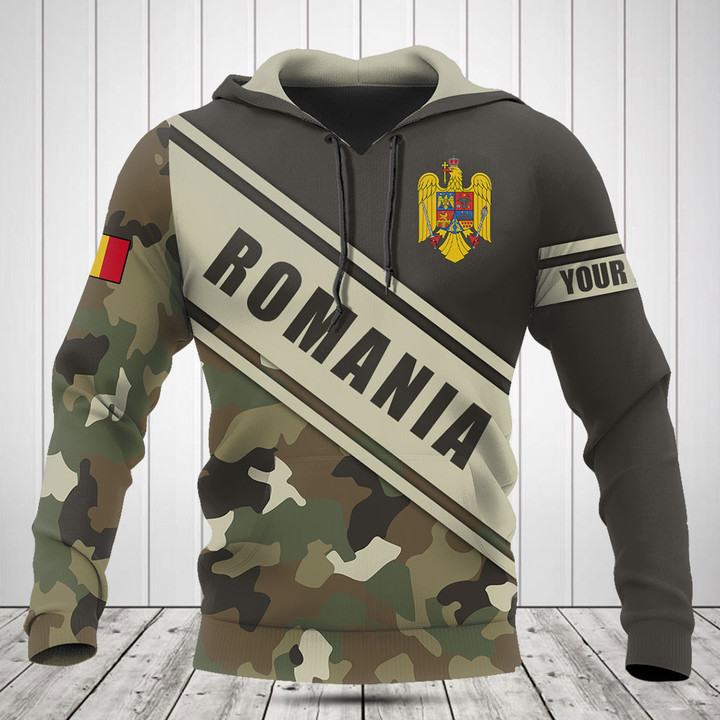 Customize Romania Coat Of Arms Camouflage 3D Shirts
