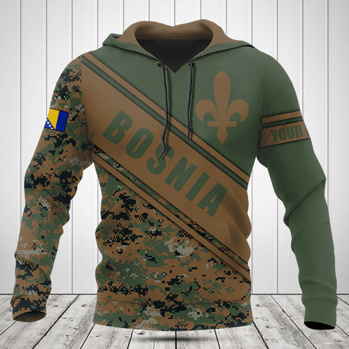 Customize Bosnia Lily Symbol Camouflage 3D Shirts