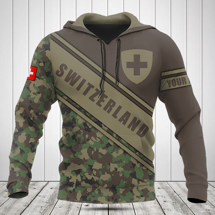 Customize Switzerland Coat Of Arms Camouflage 3D Shirts