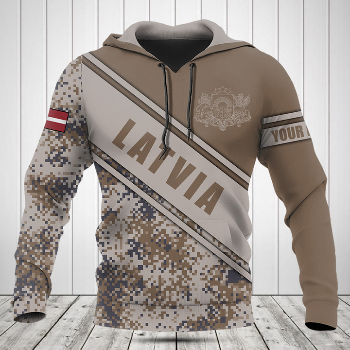 Customize Latvia Coat Of Arms Camouflage 3D Shirts
