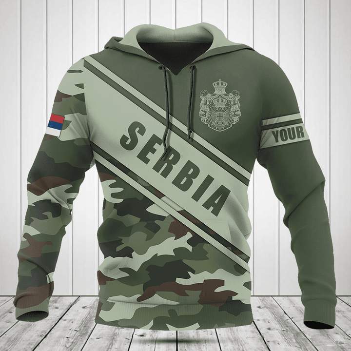 Customize Serbia Coat Of Arms Camouflage 3D Shirts