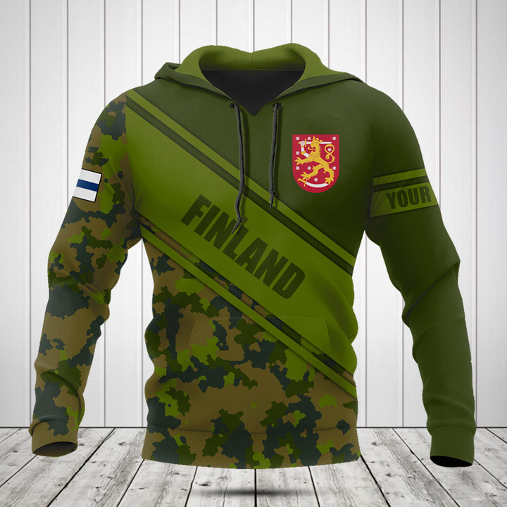 Customize Finland Coat Of Arms Camouflage 3D Shirts
