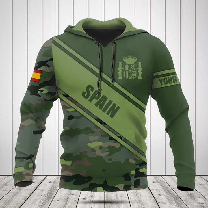Customize Spain Coat Of Arms Camouflage 3D Shirts