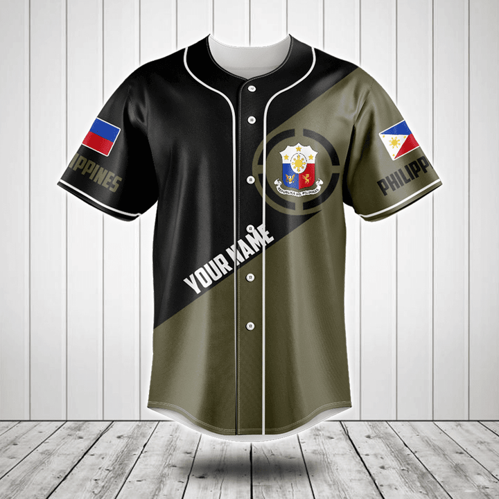 Customize Philippines Coat Of Arms Round Baseball Jersey Shirt