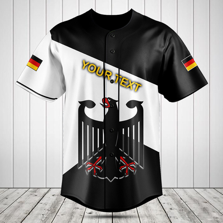 Customize Coat Of Arms Germany Black And White Baseball Jersey Shirt