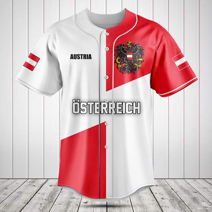 Austria Flag Baseball Jersey Shirt