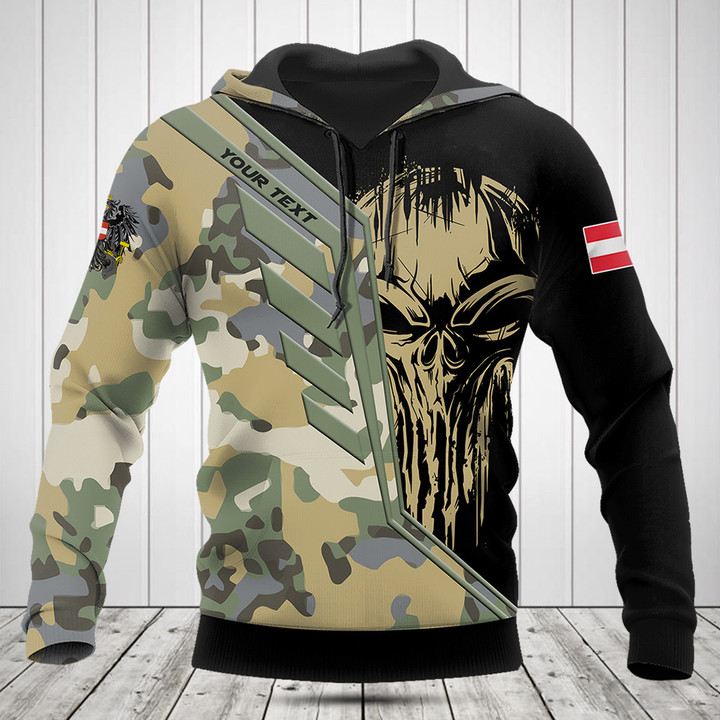 Customize Austria Wing Skull Camouflage Shirts
