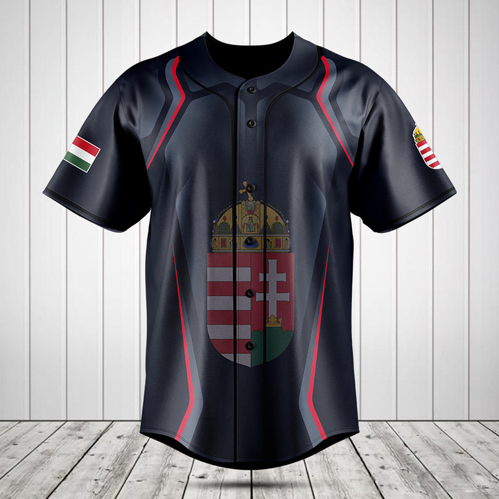 Customize Hungary Coat Of Arms Print 3D Special Baseball Jersey Shirt