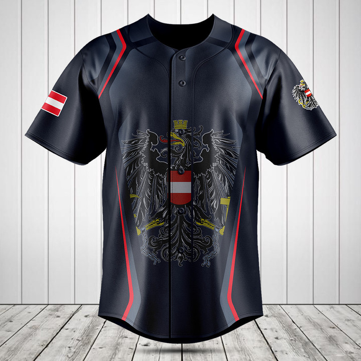 Customize Austria Coat Of Arms Print 3D Special Baseball Jersey Shirt