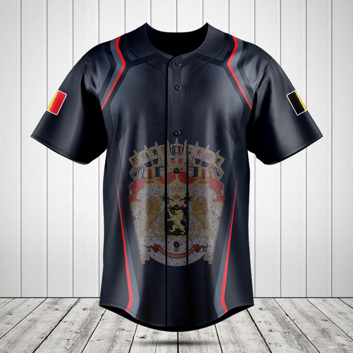 Customize Belgium Coat Of Arms Print 3D Special Baseball Jersey Shirt
