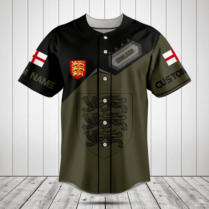 Customize Coat Of Arms England Baseball Jersey Shirt