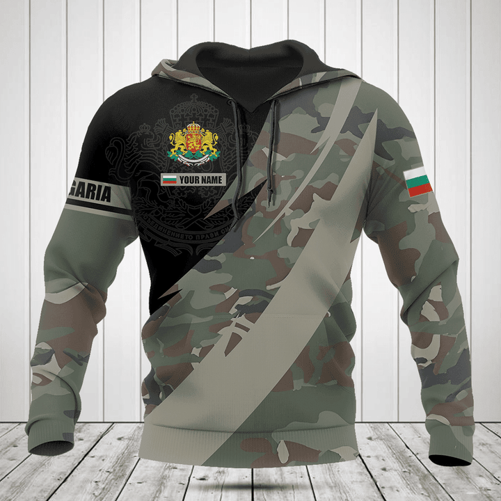 Customize Bulgaria Coat Of Arms Camo Fire Style Shirts