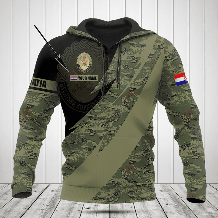 Customize Croatian Army Camo Fire Style Shirts