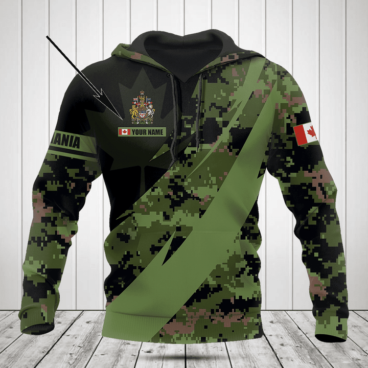 Customize Canada Coat of Arms Camo Fire Style Shirts